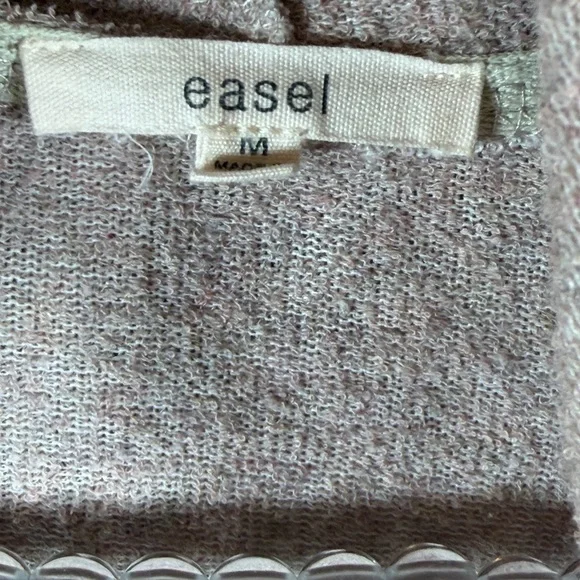 Easel Hooded Zip Up Dress Cardigan Medium Blush Pink Boho Cozy Tunic Pockets - Picture 5 of 7